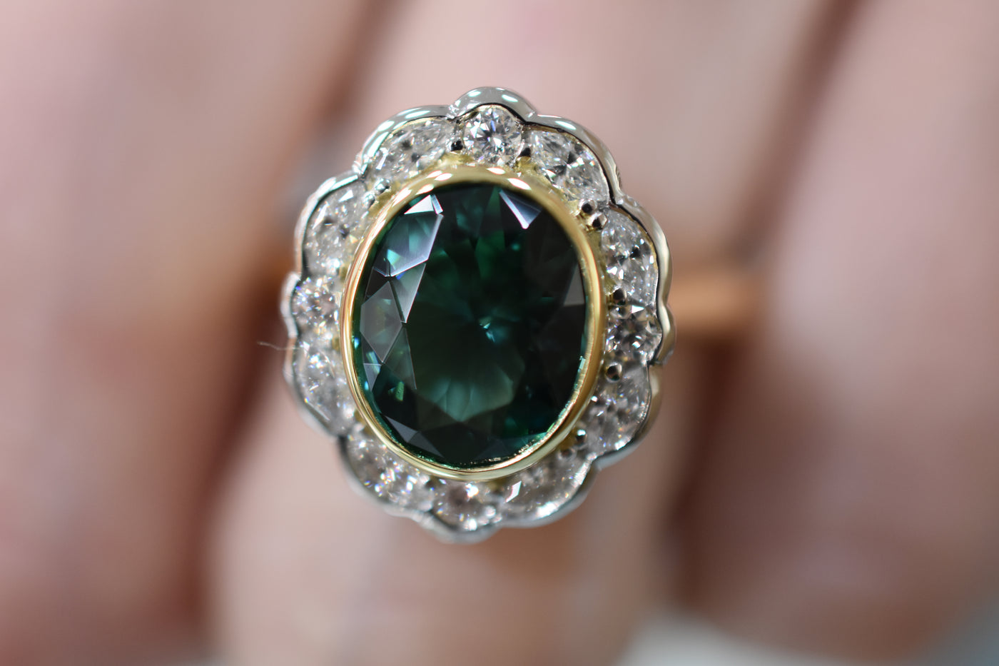 Tourmaline and Diamond set ring