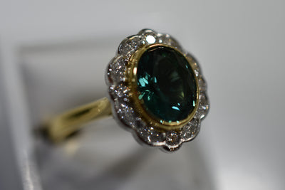 Tourmaline and Diamond set ring