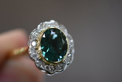 Tourmaline and Diamond set ring