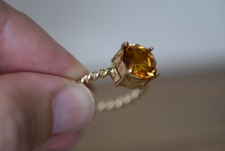 Citrine dress ring