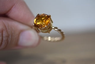 Citrine dress ring