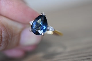 London Blue Topaz & Diamond set ring