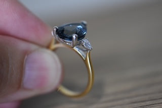 London Blue Topaz & Diamond set ring