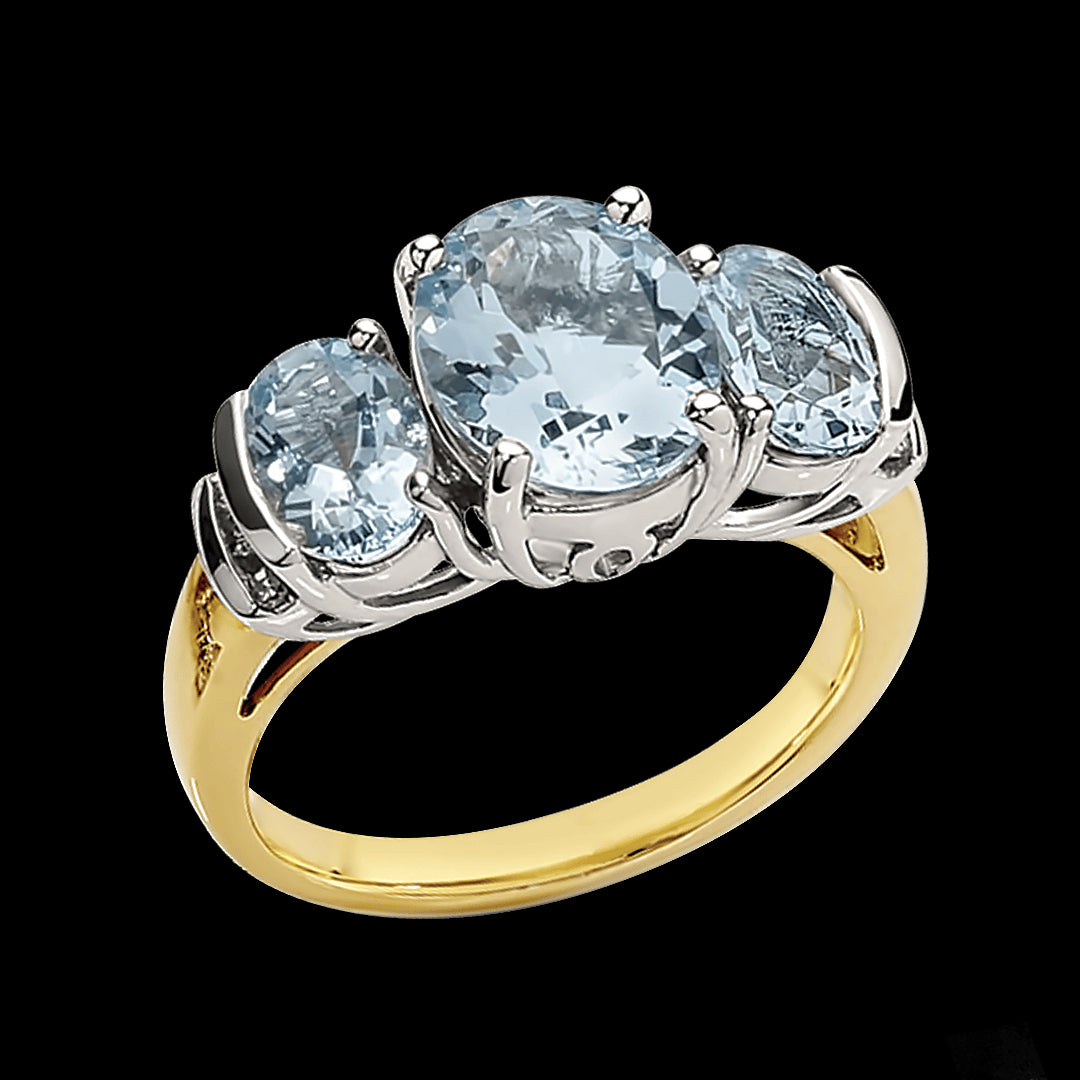 Aquamarine and Diamond set ring
