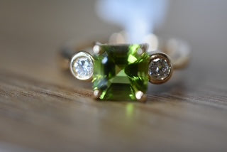Peridot & Diamond ring