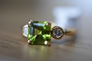 Peridot & Diamond ring