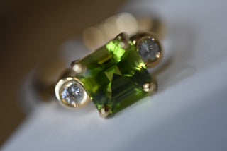 Peridot & Diamond ring