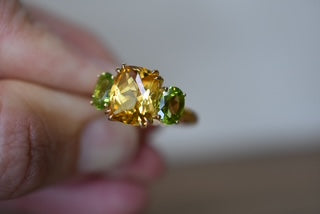 Citrine & Peridot dress ring