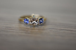 Morganite & Ceylon Sapphire dress ring