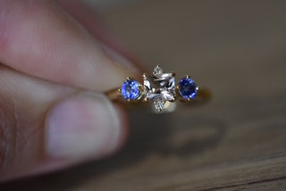 Morganite & Ceylon Sapphire dress ring