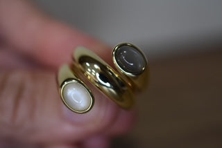 Double Moonstone dress ring