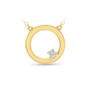 Diamond set pendant and chain, 9ct yellow gold