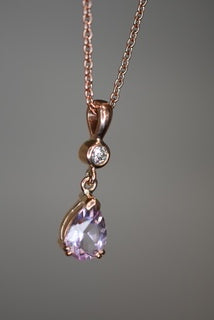 Morganite & Diamond set pendant