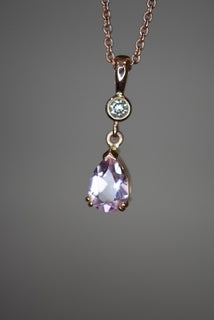 Morganite & Diamond set pendant