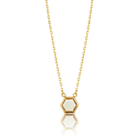 Hexagonal Citrine pendant and chain