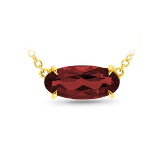 Garnet and 9ct yellow gold chain