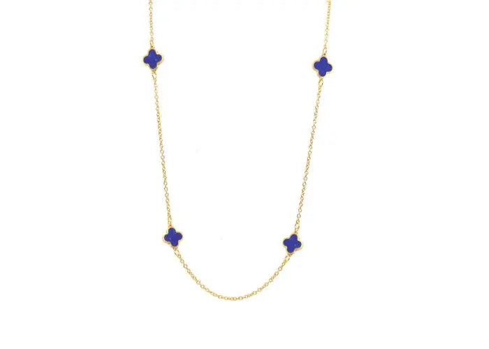 Fine Lapis clover style necklace