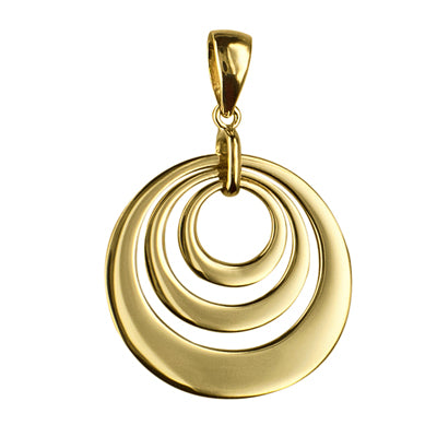9ct YG, Triple disc pendant
