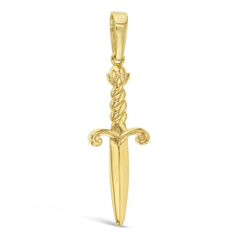 9ct Yellow gold, Dagger pendant