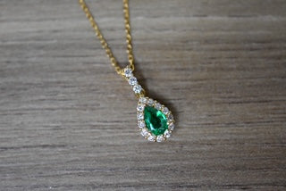 Emerald & Diamond set pendant