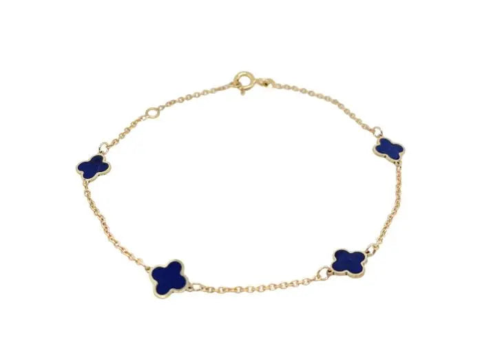 9ct yellow gold, Lapis, fine bracelet