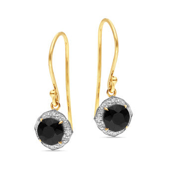 Sapphire and Diamond drop earrings, 9ct yellow gold