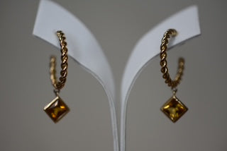 Handmade Citrine drop earrings