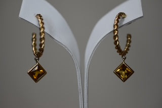Handmade Citrine drop earrings