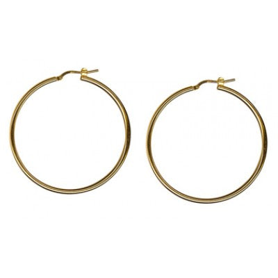 Silver Italian plain hoop earrings