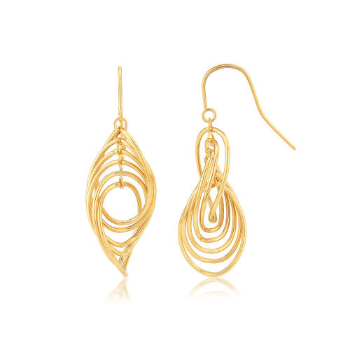 Twisted drop earrings with Shepherd hooks