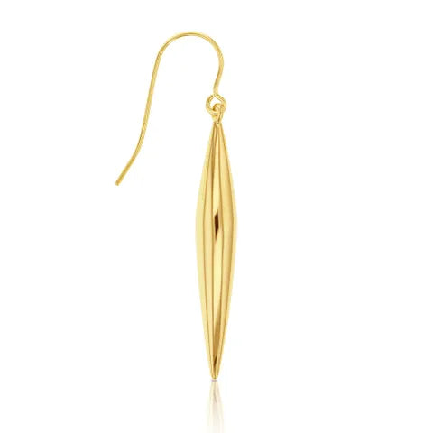 9ct yellow gold, tapered drop earrings