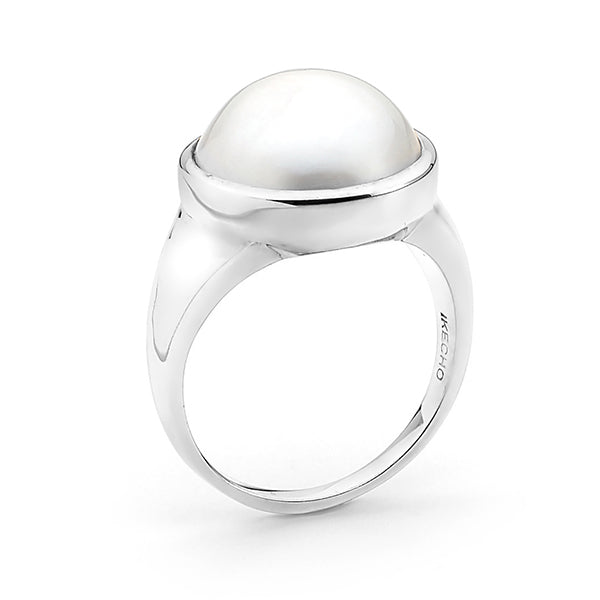 Silver Mabe Pearl ring