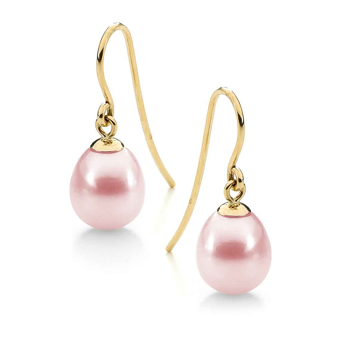 9ct YG Pink Freshwater 9-9.5mm Drop E/R