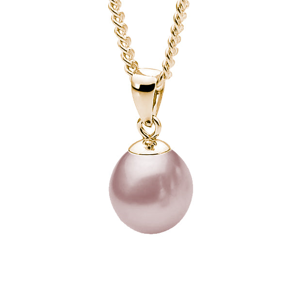 9ct YG Pink Freshwater 9-9.5mm pendant
