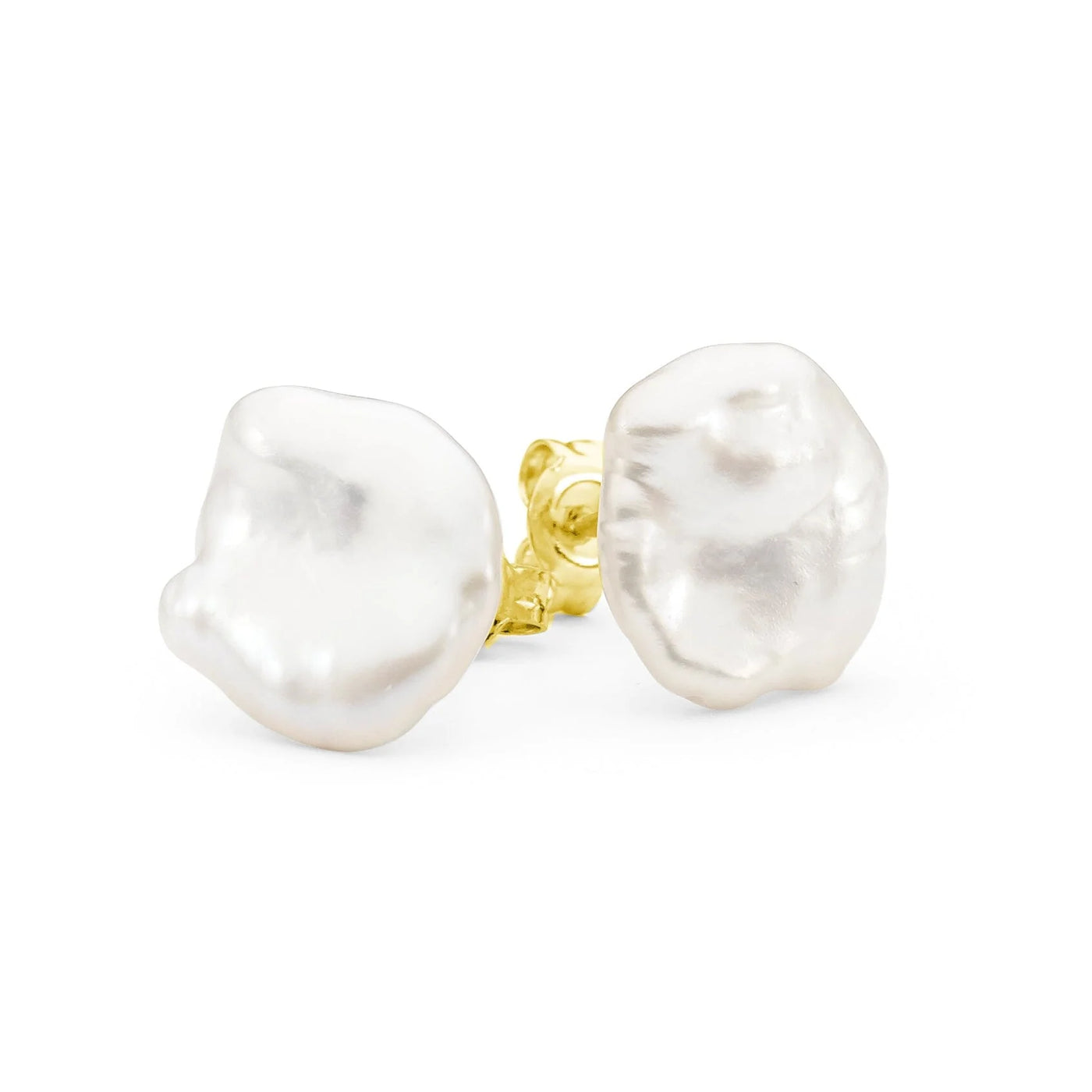 Keshi studs, 9ct studs