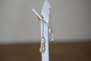 Baroque & Topaz drop earrings