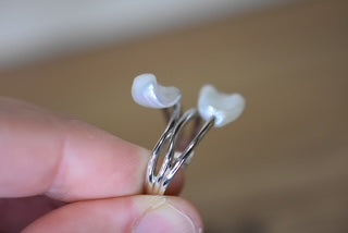 Keshi silver ring