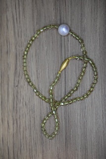 Southsea Pearl & green crystal necklace