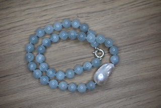 Aquamarine & Baroque necklace
