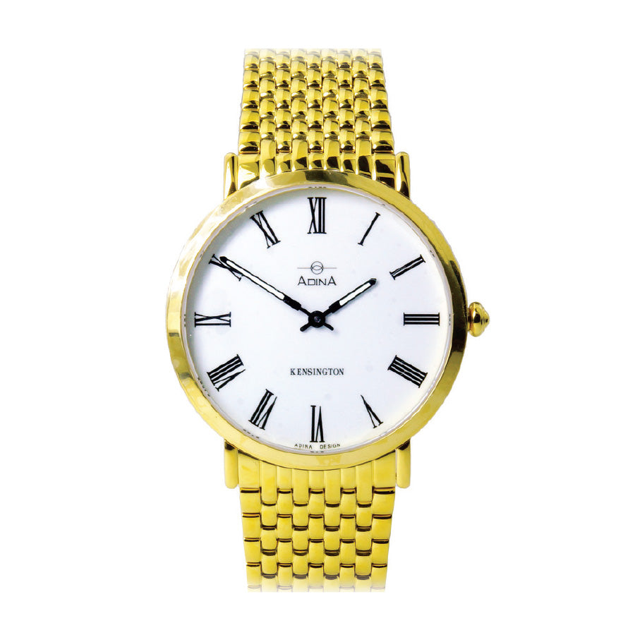 Unisex gold plated dress watch