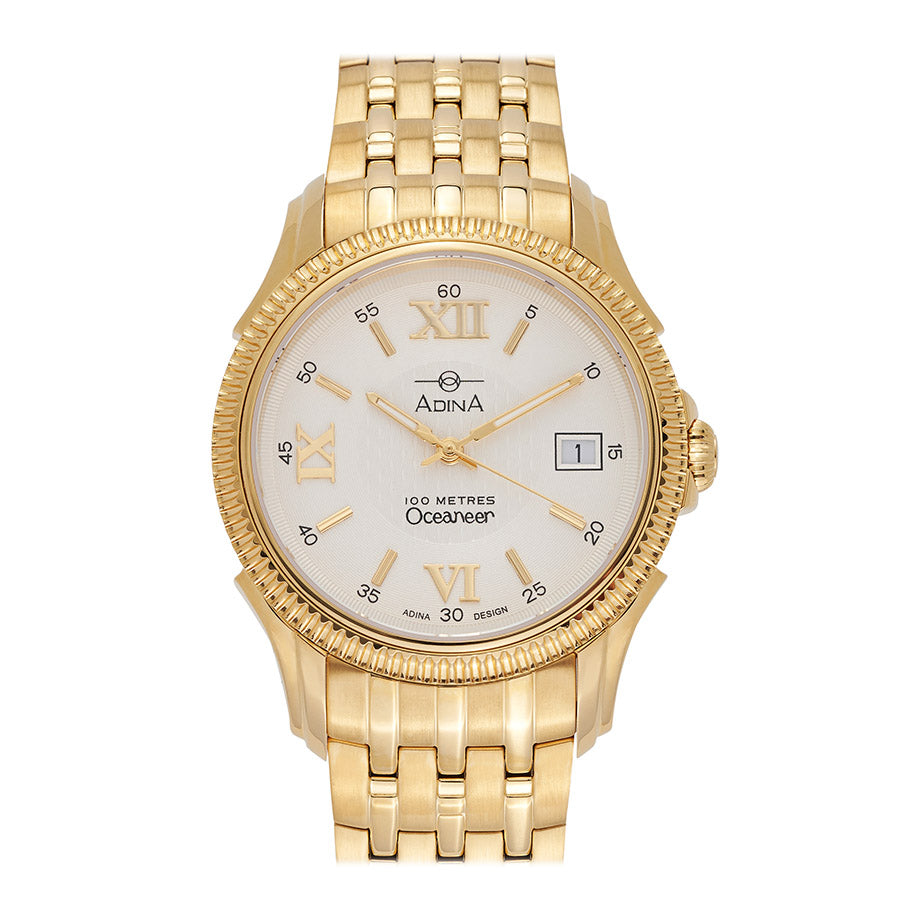 Gents gold plated 100m watch