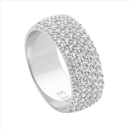 Silver, pave set CZ 5 rows of CZ