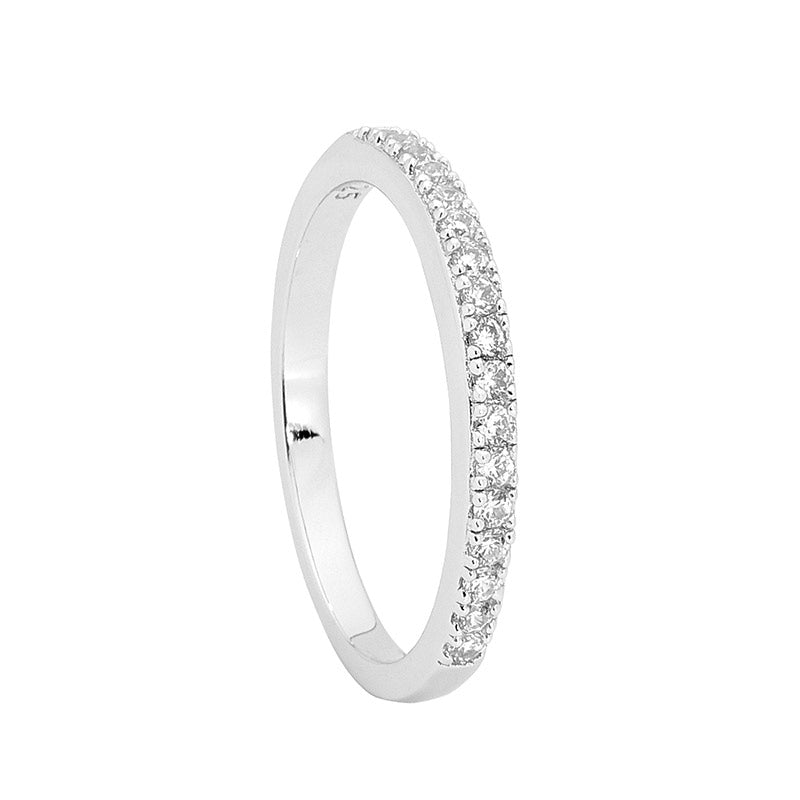 Silver, CZ single row CZ set thin band