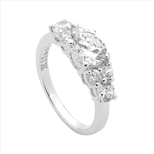 Silver CZ set ring