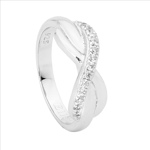 Silver Inifity wrapped CZ set ring
