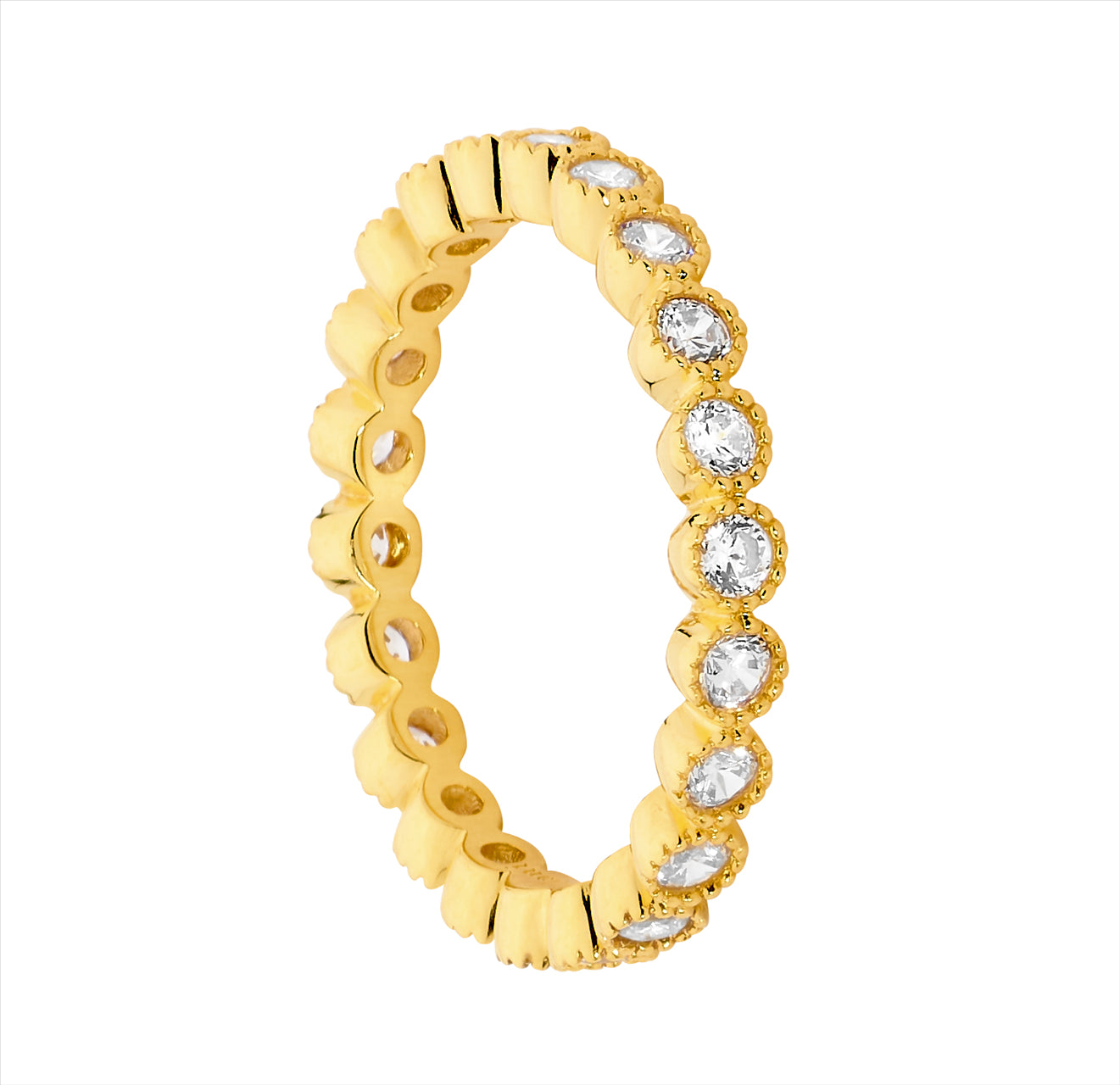 Silver, gold plated, CZ, bezel set CZ