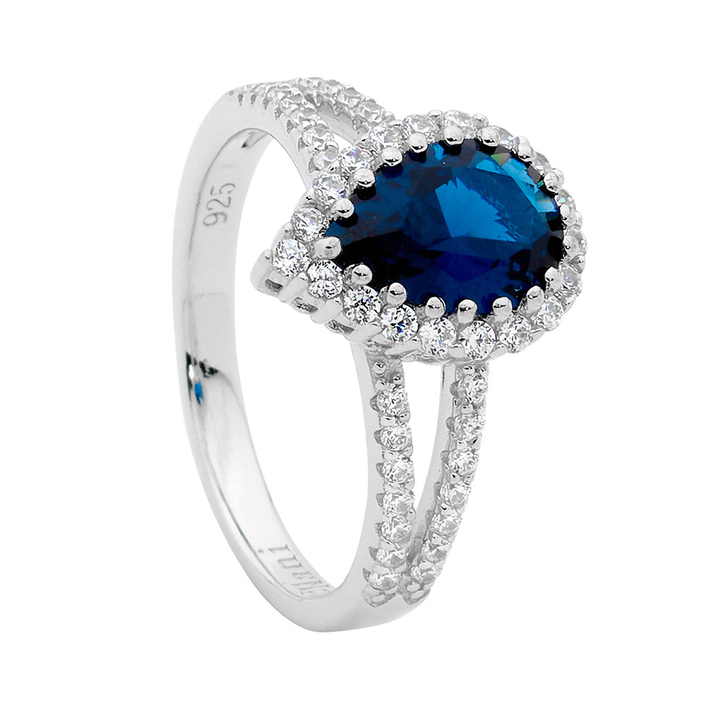 Silver, CZ & Blue Spinel