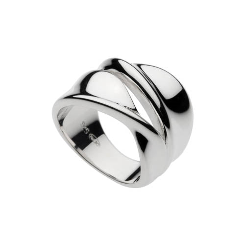 Silver doublw twisted ribbon ring medium