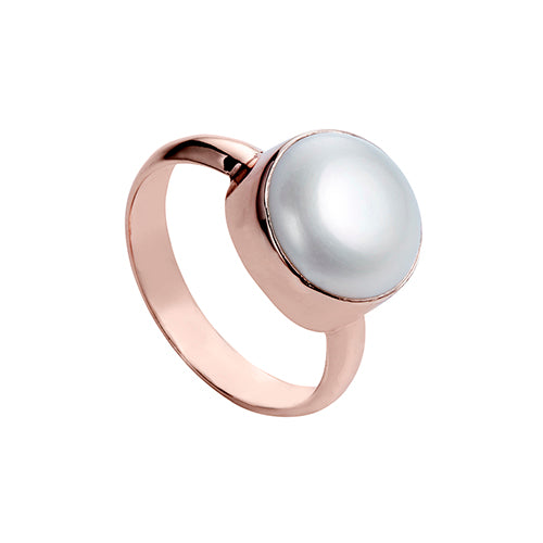 12mm freshwater pearl in rose gold (18k 1mc) plated silver setting MEDIUM