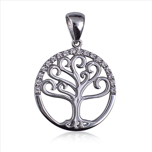 Silver, CZ set Tree of Life pendant